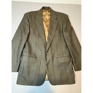 Turnbury Wool Blazer Jacket Mens 41R Brown Herringbone Two Button Suit Coat